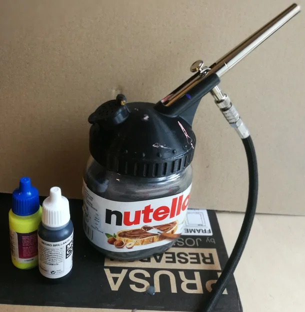 Nắp hũ Nutella làm bình vệ sinh airbrush (Airbrush cleaning pot) - Image 1