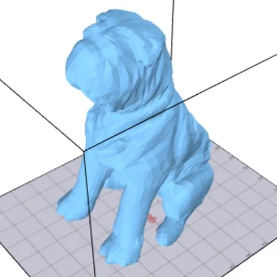 Mô hình chú chó Shar Pei phong cách low poly in 3D nghệ thuật
