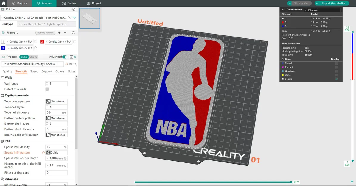 Mô hình logo NBA trang trí treo tường - Dự án in 3D cực chất - Image 3