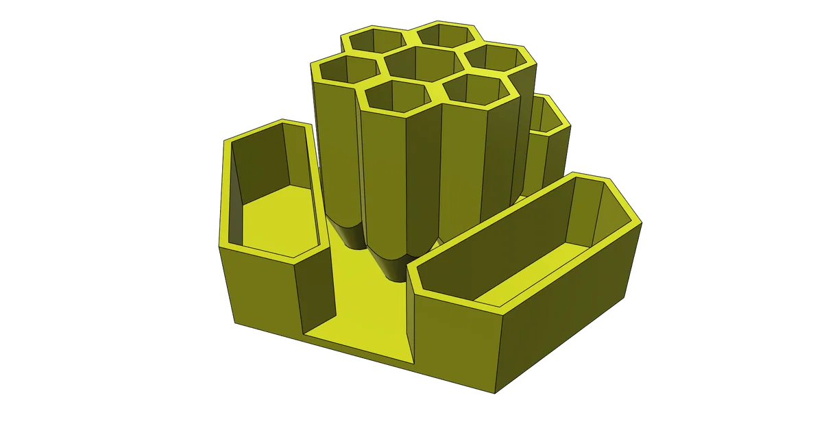 Khay đựng bút để bàn thiết kế hình tổ ong in 3D không cần support - Image 1