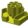 Khay đựng bút để bàn thiết kế hình tổ ong in 3D không cần support - Thumbnail 1