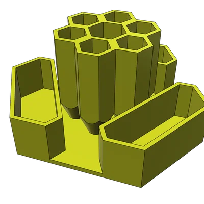 Khay đựng bút để bàn thiết kế hình tổ ong in 3D không cần support