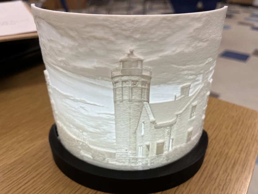 Đế đèn Lithophane cong (Curved Lithophane Base) - In 3D cực đẹp - Image 1