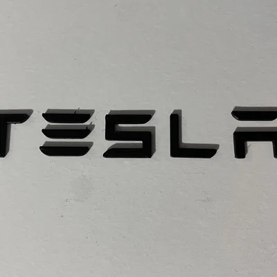 Mô hình in 3D logo Tesla (Kèm biểu tượng và chữ cái)