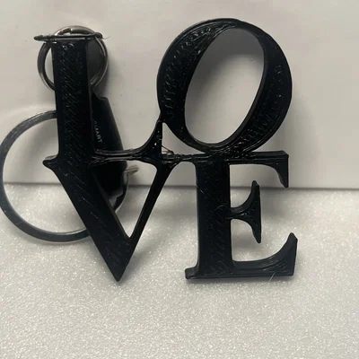 Móc khóa biểu tượng tình yêu LOVE (Philly Love Sign) in 3D