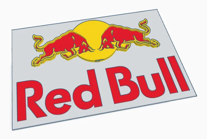Mô hình logo Red Bull 3D ấn tượng - Thiết kế in 3D 3 màu sắc nét - Image 1
