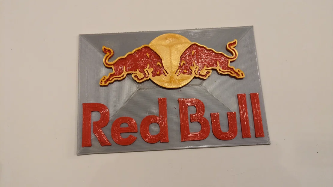 Mô hình logo Red Bull 3D ấn tượng - Thiết kế in 3D 3 màu sắc nét - Image 2