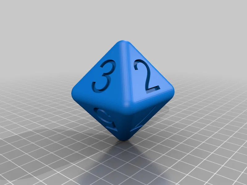 Mẫu xúc xắc 8 mặt (8-sided die) in 3D chuẩn xác - Image 1