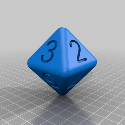 Mẫu xúc xắc 8 mặt (8-sided die) in 3D chuẩn xác