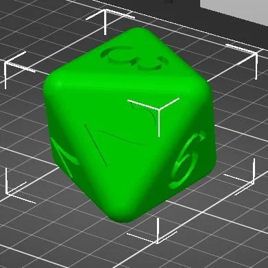 Mẫu xúc xắc 8 mặt (8-sided die) in 3D chuẩn xác