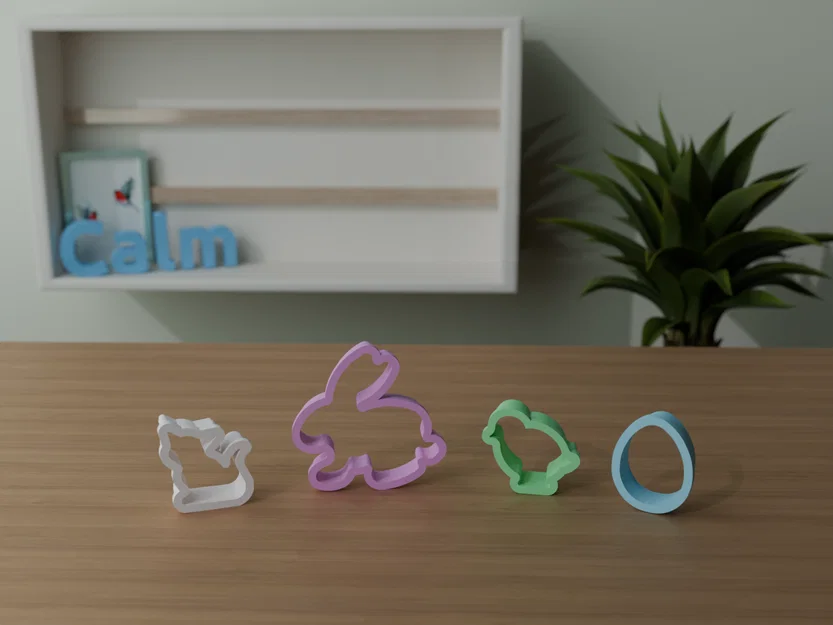 Bộ khuôn cắt bánh quy hình lễ Phục sinh - Dụng cụ làm bánh 3D - Image 1