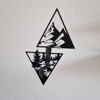 Tranh treo tường 3D núi rừng và thác nước nghệ thuật