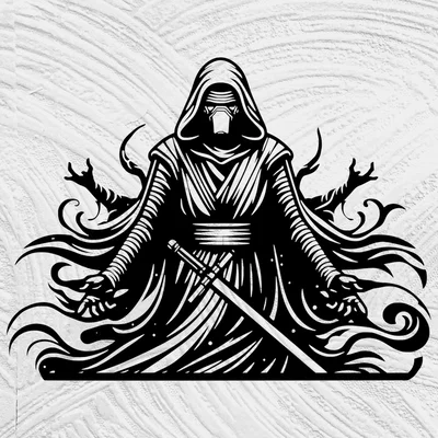 Flowing Line Art Kylo Ren