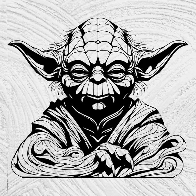 Yoda Low Poly Hình Học (Geometric Low Poly Yoda) - Image 1