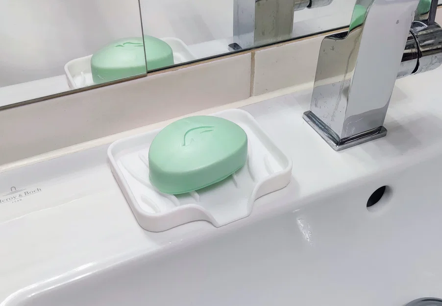 Khay xà phòng & kệ úp miếng bọt biển có rãnh thoát nước - Image 2