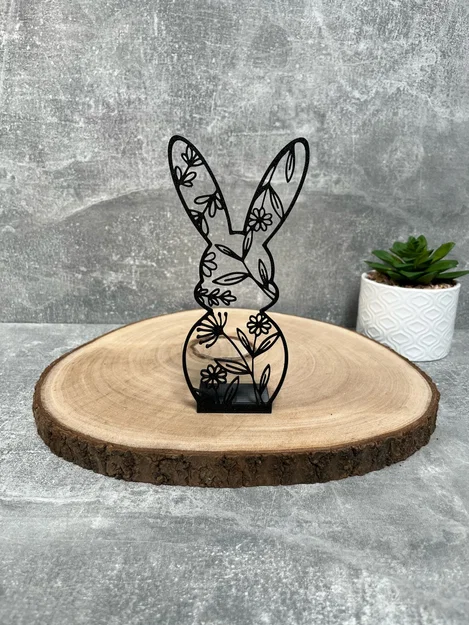 Mô hình trang trí chú thỏ họa tiết hoa mùa xuân (Floral Bunny) - Image 1