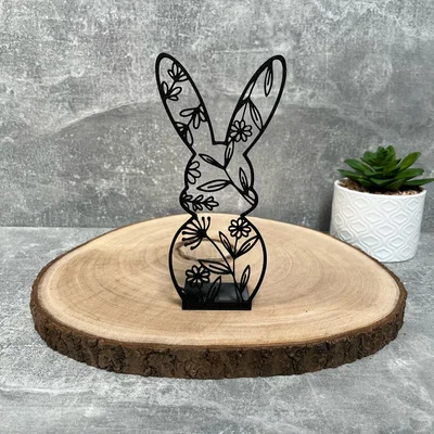 Mô hình trang trí chú thỏ họa tiết hoa mùa xuân (Floral Bunny)