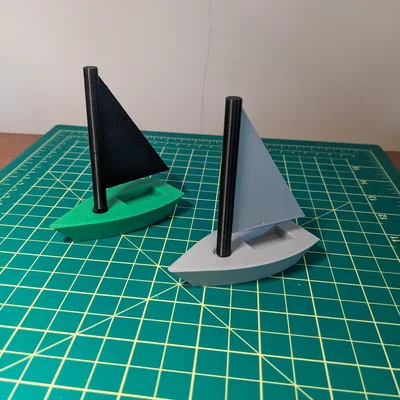 Mini Sailboat Laser – Thuyền buồm mini dễ in, sail xoay được