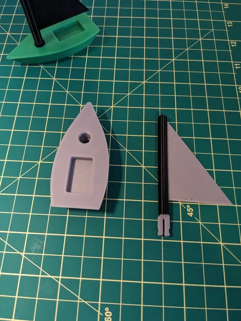 Mini Sailboat Laser – Thuyền buồm mini dễ in, sail xoay được - Image 3