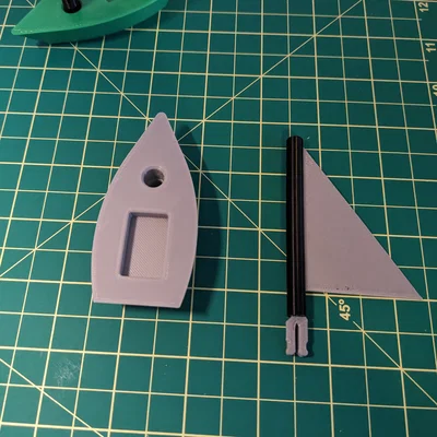 Mini Sailboat Laser – Thuyền buồm mini dễ in, sail xoay được