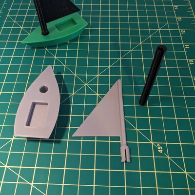Mini Sailboat Laser – Thuyền buồm mini dễ in, sail xoay được