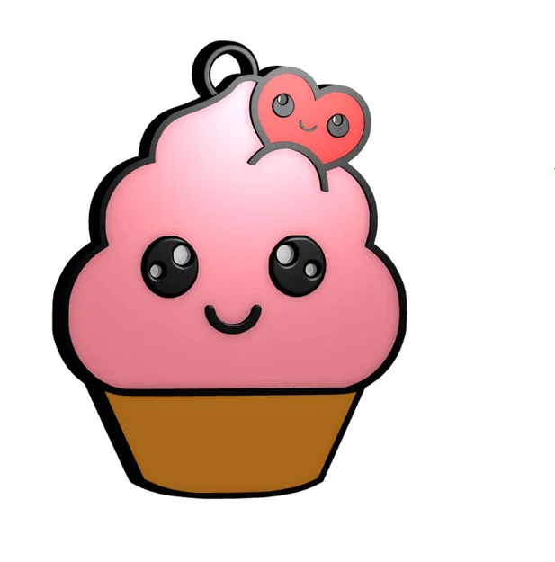 Móc khóa hình bánh Cupcake đáng yêu - File in 3D chất lượng - Image 1