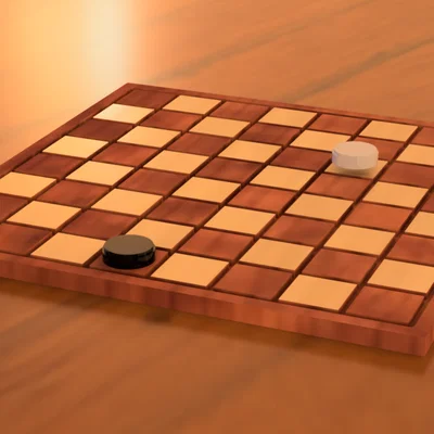 Mẫu bàn cờ đam (Checkers) in 3D kèm quân cờ xếp chồng tiện lợi