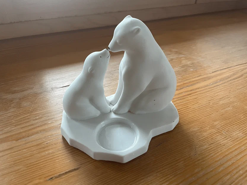 Mô hình in 3D gấu Bắc Cực và khay nến trang trí độc đáo - Image 1