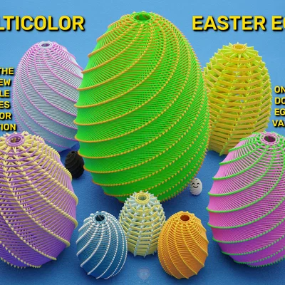Trứng Phục Sinh Đa Màu với 3D Color Composition