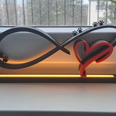 Mô hình trang trí trái tim vô cực Herz - Món quà Valentine ý nghĩa