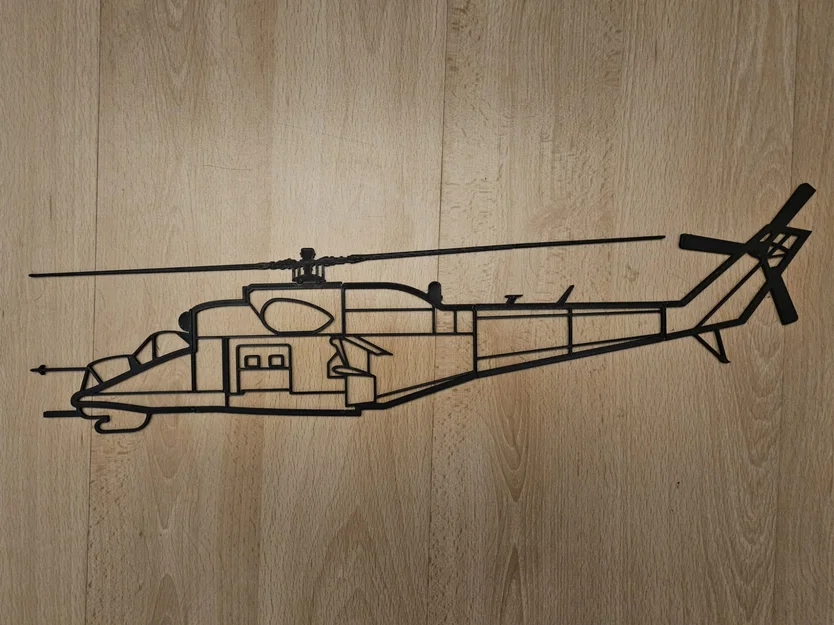 Mô hình trang trí tường Mil Mi-24 Hind (Phiên bản lớn) - File in 3D - Image 1