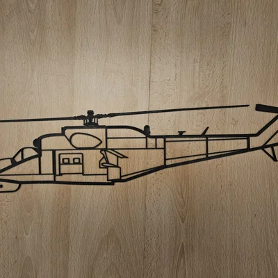 Mô hình trang trí tường Mil Mi-24 Hind (Phiên bản lớn) - File in 3D