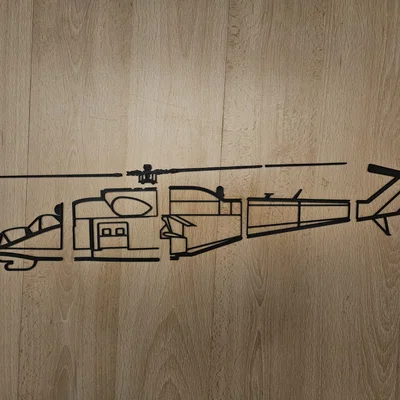 Mô hình trang trí tường Mil Mi-24 Hind (Phiên bản lớn) - File in 3D