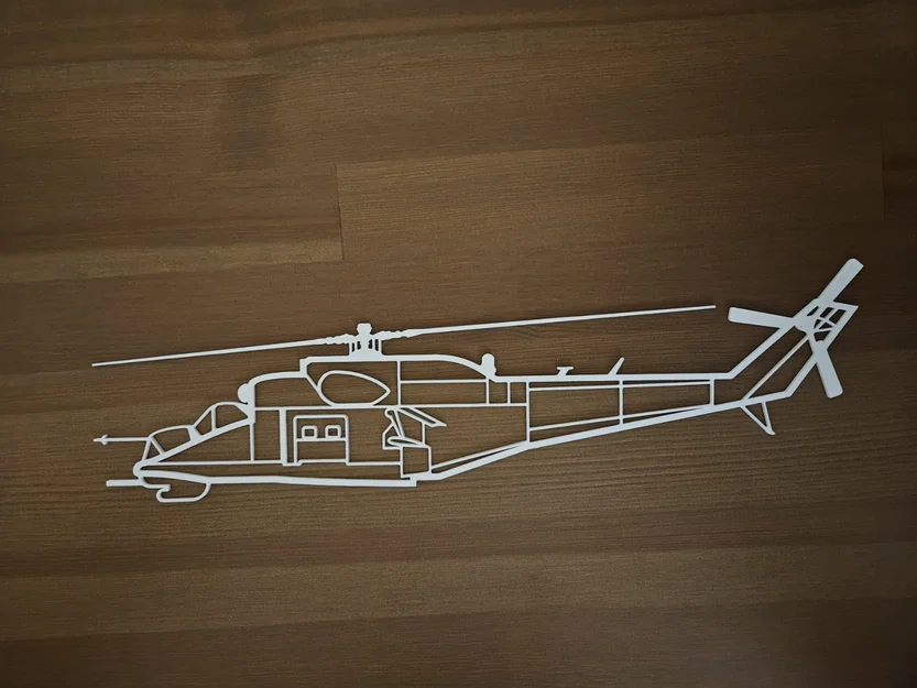 Mô hình trang trí tường trực thăng quân sự Mil Mi-24 Hind - Image 1