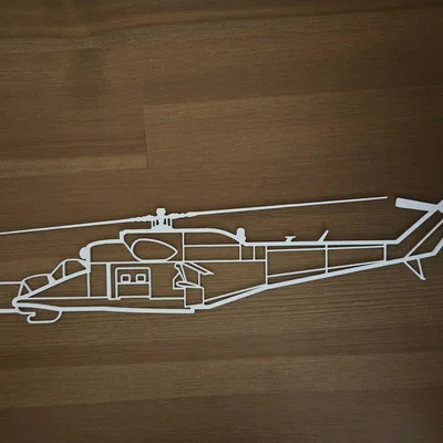 Mô hình trang trí tường trực thăng quân sự Mil Mi-24 Hind