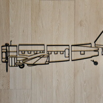 Mô hình trang trí tường máy bay Douglas DC3 (C47 Skytrain) cỡ lớn