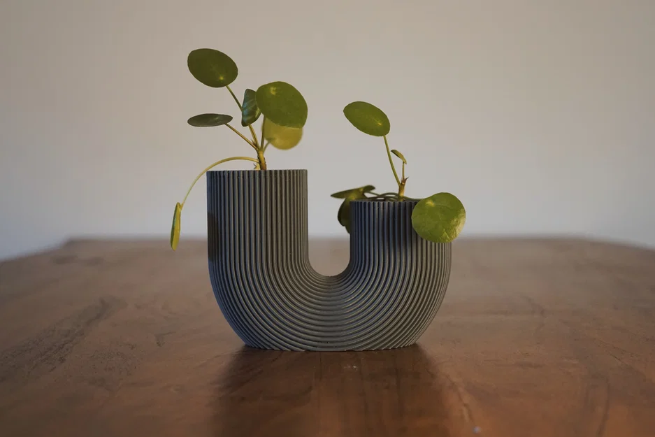Chậu cây trang trí in 3D hiện đại hình chữ U - Image 1