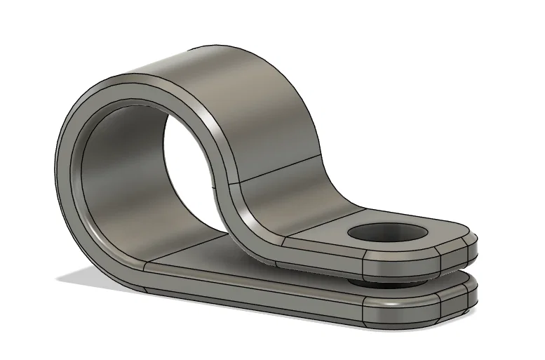 Kẹp Cáp/Dây bo vát (Chamfer) – Ø10mm, lỗ vít Ø5mm (Resizable) - Image 1