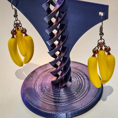 Bông tai hình quả chuối dễ thương - Mẫu trang sức in 3D sáng tạo