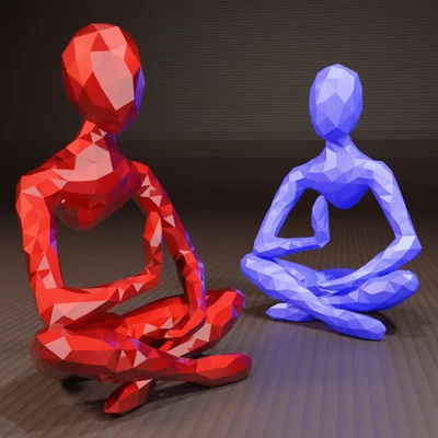 Tượng Thiền Low Poly (Sculpture)