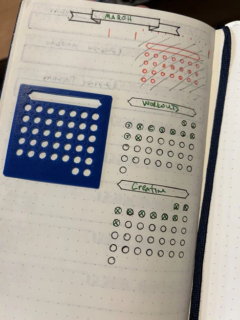 Khuôn Mẫu Vẽ Lịch Bullet Journal Tùy Chỉnh Bằng In 3D - Image 1