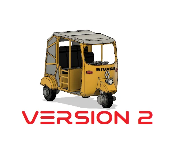 Xe Tuk-Tuk/ Auto Rickshaw màu vàng có chuyển động – Version 2 - Image 1