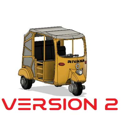 Xe Tuk-Tuk/ Auto Rickshaw màu vàng có chuyển động – Version 2