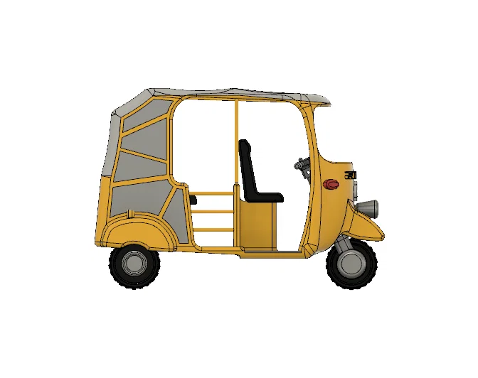 Xe Tuk-Tuk/ Auto Rickshaw màu vàng có chuyển động – Version 2 - Image 2