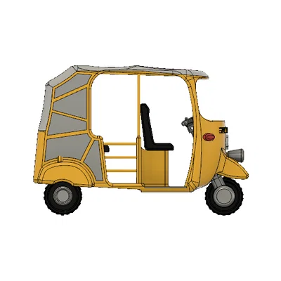 Xe Tuk-Tuk/ Auto Rickshaw màu vàng có chuyển động – Version 2