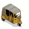 Xe Tuk-Tuk/ Auto Rickshaw màu vàng có chuyển động – Version 2 - Thumbnail 4