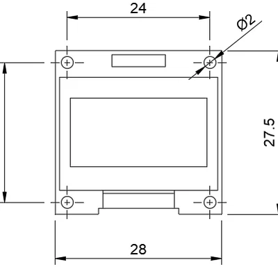 Khung cố định màn hình OLED SSD1306 0.96 inch cho dự án DIY