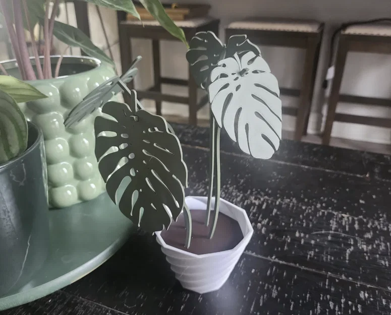 Bộ đế lót ly lá Monstera (Monstera Coaster Set) in 3D độc đáo - Image 1