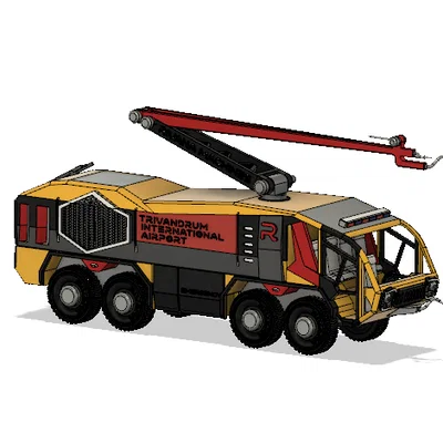 Xe cứu hỏa sân bay màu vàng 8x8 (Engine) có chuyển động