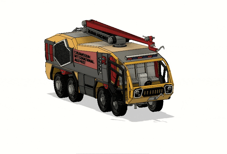 Xe cứu hỏa sân bay màu vàng 8x8 (Engine) có chuyển động - Image 2